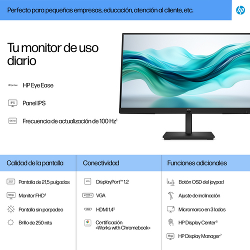 HP Monitor Series 3 PRO 322PF / 21,5" / FHD / VGA-HDMI-DisplayPort