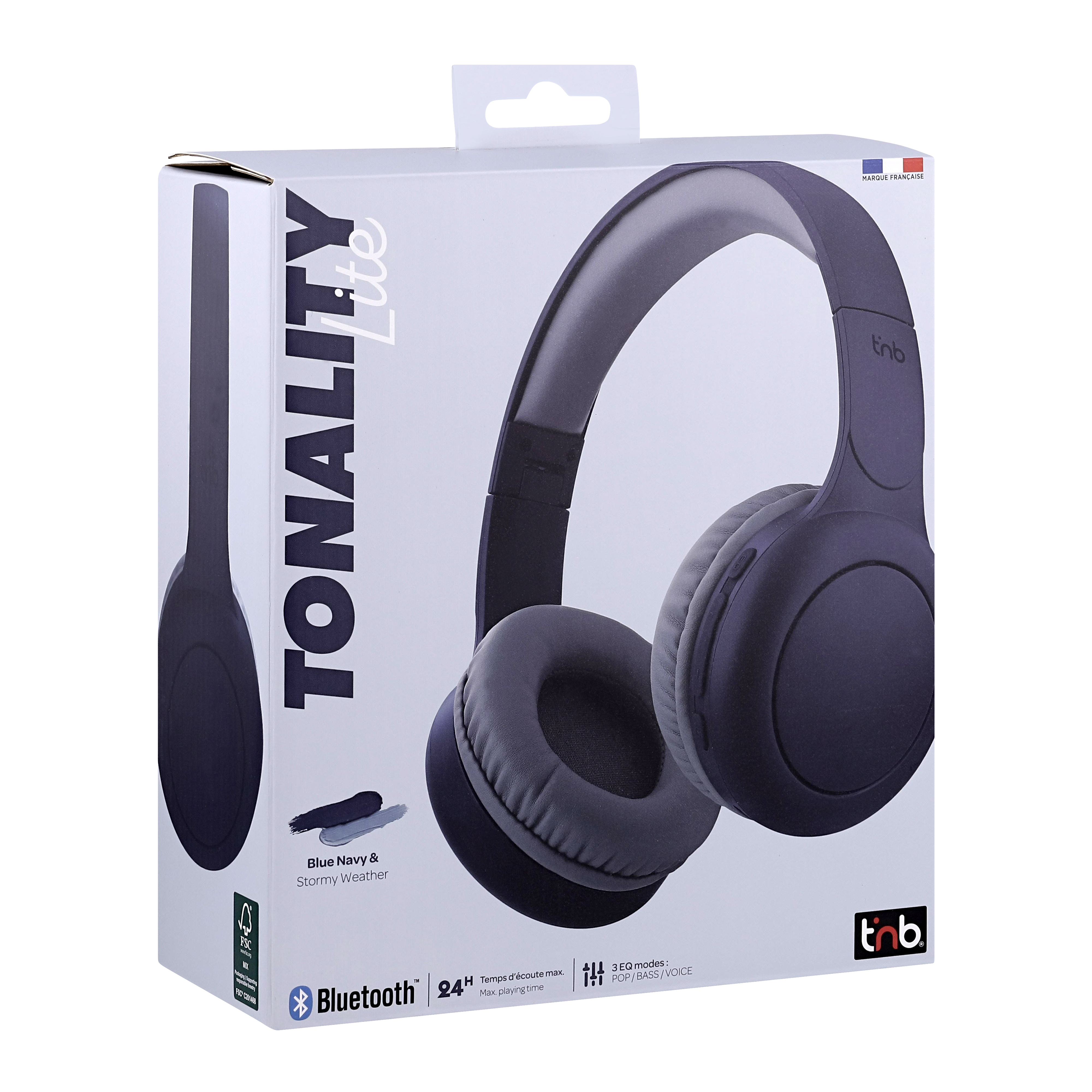 TNB TONALITY - Auriculares supraaurales On-ear Bluetooth headphones - navy blue & storm gray