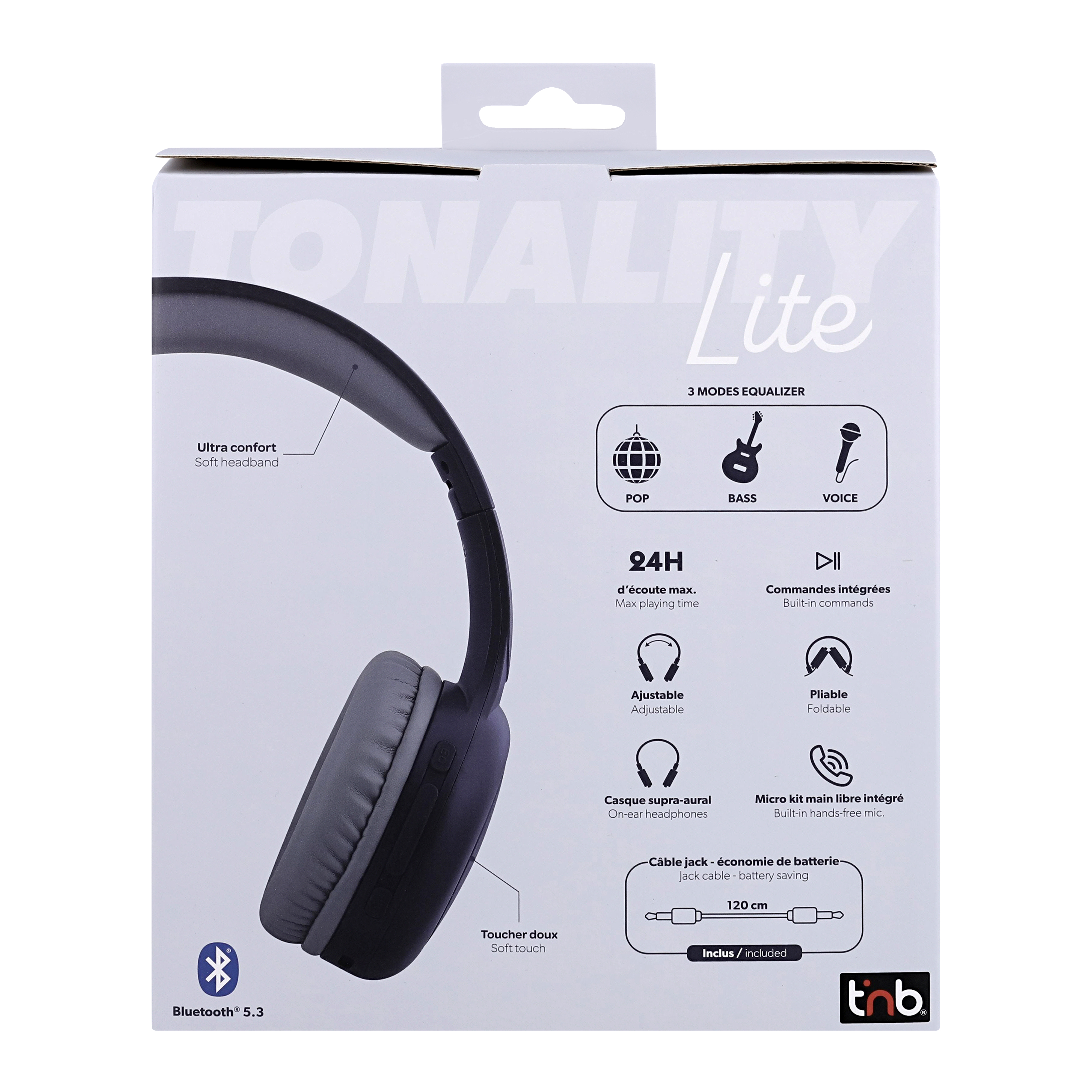 TNB TONALITY - Auriculares supraaurales On-ear Bluetooth headphones - navy blue & storm gray