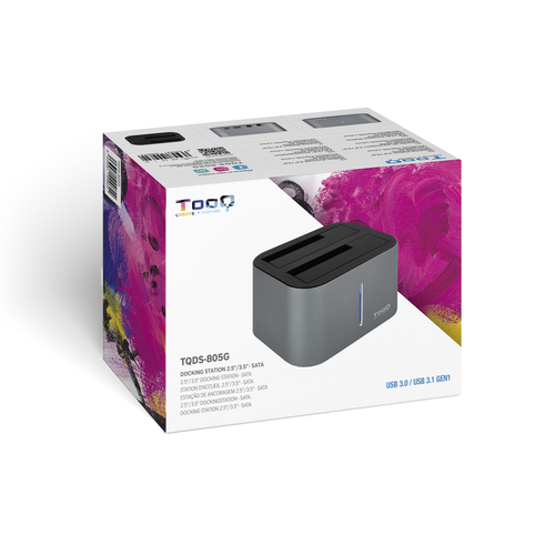 TOOQ DOCKING 2xSATA 2,5/3,5" USB 3.0/3.1 GEN1 GRIS
