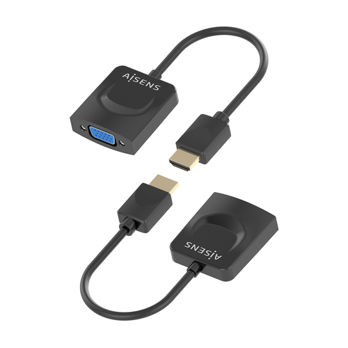 AISENS - CONVERSOR HDMI A SVGA, HDMI A/M-SVGA/H, NEGRO, 15CM