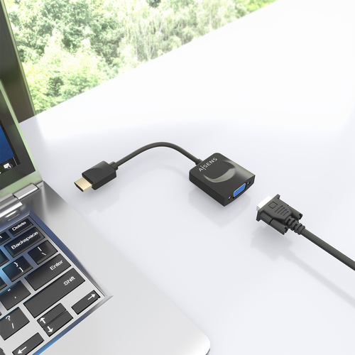 AISENS - CONVERSOR HDMI A SVGA, HDMI A/M-SVGA/H, NEGRO, 15CM