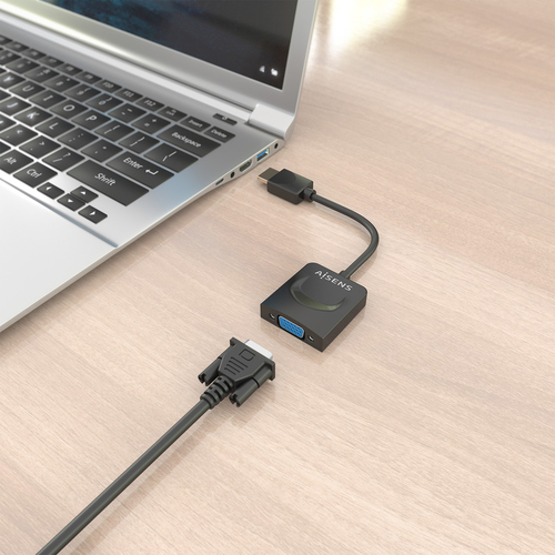 AISENS - CONVERSOR HDMI A SVGA, HDMI A/M-SVGA/H, NEGRO, 15CM
