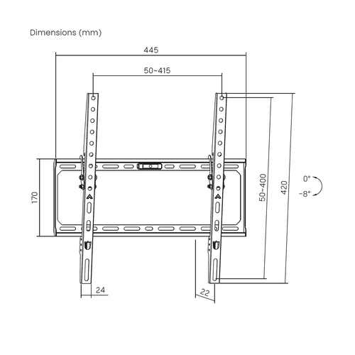 AISENS - SOPORTE ECO INCLINABLE PARA MONITOR/TV 45KG DE 32-75, NEGRO