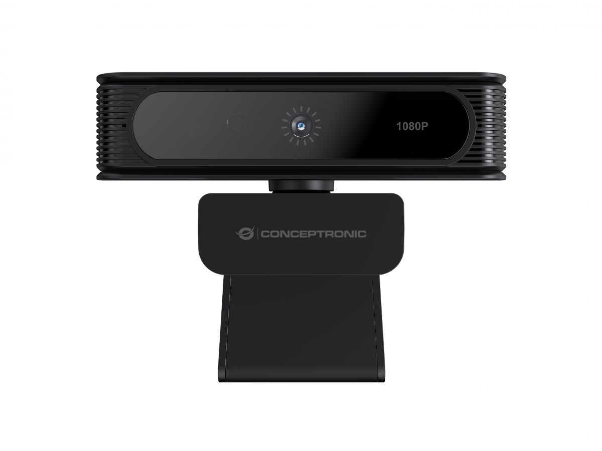 CONCEPTRONIC AMDIS09B Webcam 1080p con reconocimiento facial de Windows Hello