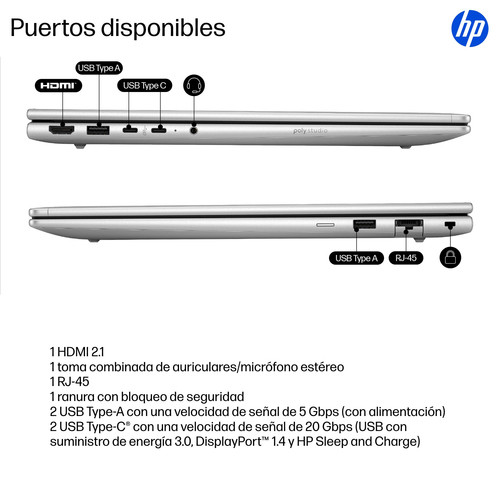 HP Portatil ProBook 4 G1iR / INTEL CORE 5-120U / 16GB / 512GB SSD / 16" / Win11 Pro