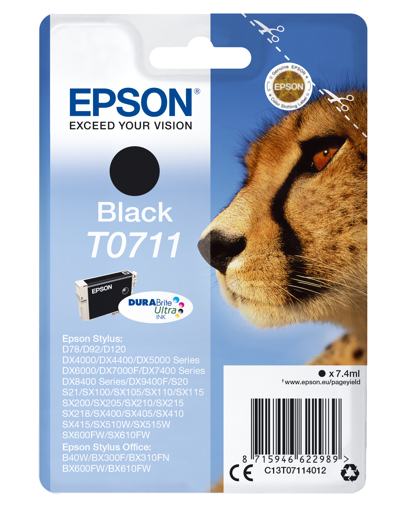 Epson Stylus D-78/92/120/DX-4000/5000/6000/7000F Cartucho Negro