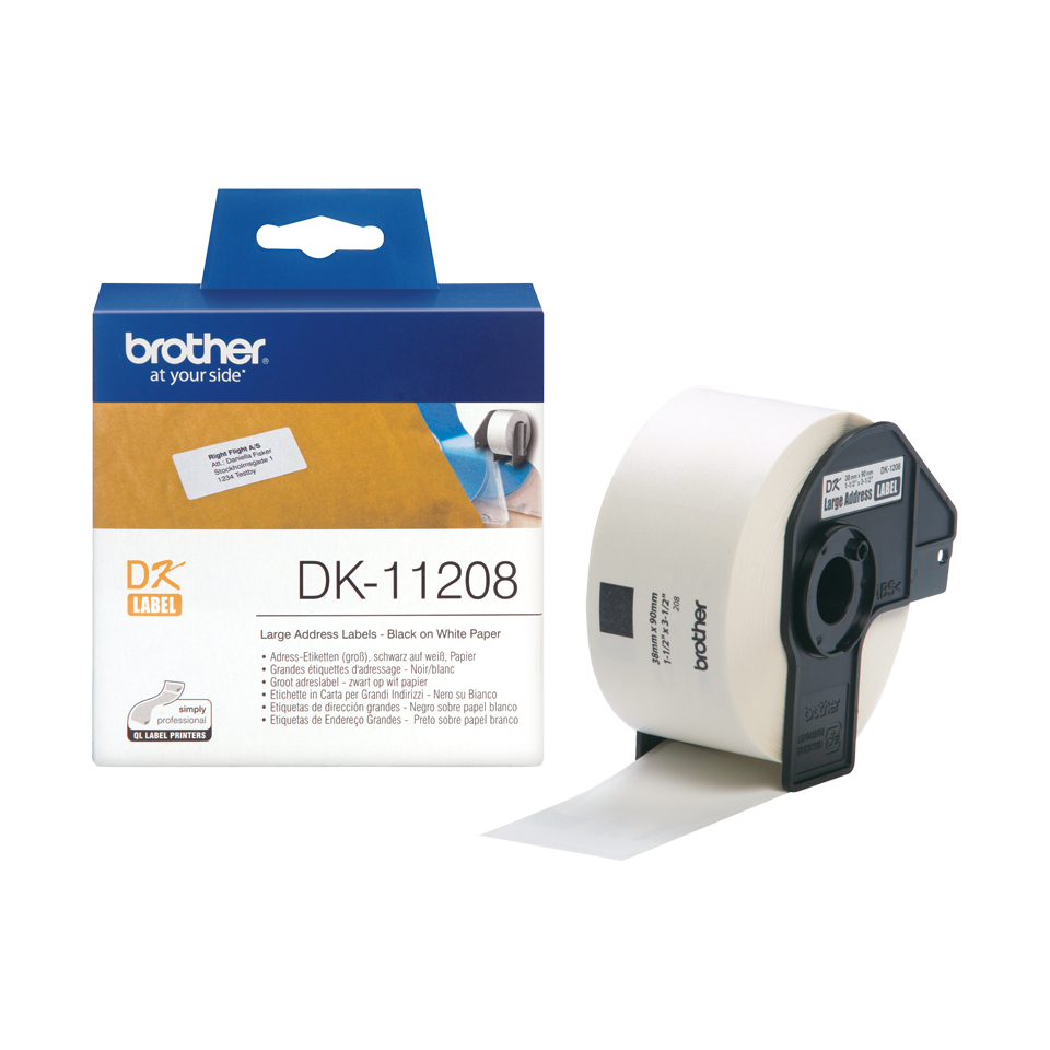 BROTHER Rollo de Etiquetas de 38x90mm de 400 Uds.