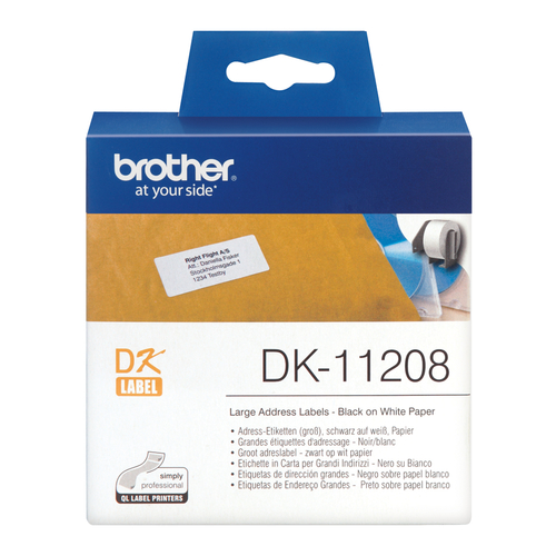 BROTHER Rollo de Etiquetas de 38x90mm de 400 Uds.