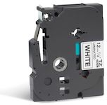 BROTHER Cinta laminada blanco/Negro 12mm (Sin Blister)