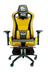 Talius silla Caiman V2 gaming black/yellow, reposapies, 4D, Frog, base metal, ruedas 75mm silicona,