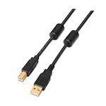 AISENS - CABLE USB 2.0 IMPRESORA ALTA CALIDAD CON FERRITA, TIPO A/M-B/M, NEGRO, 5.0M
