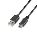 AISENS - CABLE USB 2.0 3A, TIPO USB-C/M-A/M, NEGRO, 1.0M