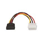 AISENS - CABLE SATA ALIMENTACIoN, MOLEX 4PIN/M-SATA/H, 16CM