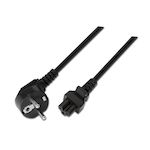 AISENS - CABLE ALIMENTACION TREBOL,CEE7 ACODADO/M-C5/H, NEGRO, 1.5M