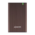 AISENS CAJA EXTERNA 2,5" ASE-2525BWN 9.5MM SATA A USB 3.0/USB3.1 GEN1, MARRON