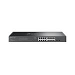 TP-LINK JetStream™ 18-Port Gigabit Smart Switch with 16-Port PoE+  PORT: 16× Gigabit RJ45 Ports, 2× Gigabit SFP Slots SPEC: 802.3at/af, 150 W PoE Powe