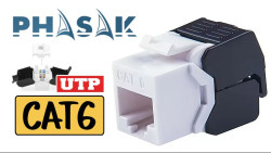 PASHAK Conector KeyStone UTP Cat. 6 toolless 180º blanco