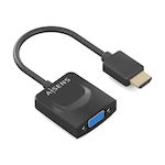 AISENS - CONVERSOR HDMI A SVGA, HDMI A/M-SVGA/H, NEGRO, 15CM